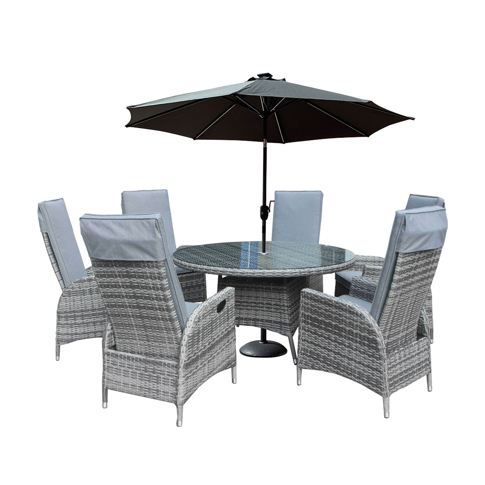 6 Seat Reclining Dining Set - Double Moon By VILA