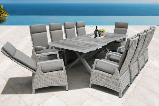 Reclining & Extending Dining Set in Natural - By VILA